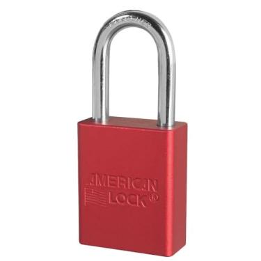 Imagem de Cadeado de seguran a vermelho de alum nio Master Lock A1106RED com manilha de 6 mm x 3,8 cm, 1 cadeado