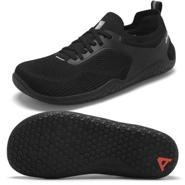 Imagem de Tênis masculino de corrida em trilha minimalista sem queda de bico largo para homens Deadlift Cross Gym Walking Training Shoes, Preto, 9.5 Wide