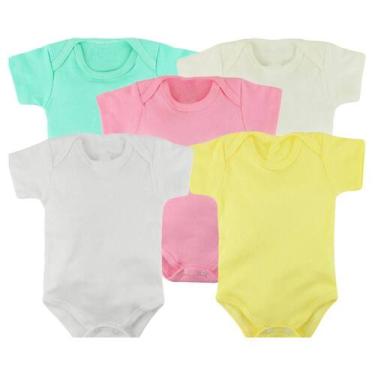 Imagem de Kit 5 Peças Body Manga Curta Estampado Enxoval Roupa de Bebê - Koala B