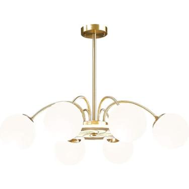Imagem de Lustre Sputnik 10 Luzes Pingente de Latão Dourado Lustre Moderno de meados do século, Decoração Moderna