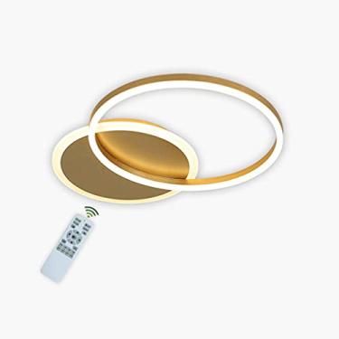 Imagem de Luminária de teto LED, lustre dourado moderno, lâmpada de teto redonda de 36 W 3000 K-6000 K regulável com controle remoto Iluminação de teto para sala de estar Sala de jantar Quarto Cozinha