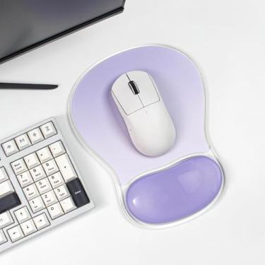 Imagem de Mouse pad de gel com descanso de pulso – base antiderrapante para teclado digitação e alívio da dor/laptop/desktop