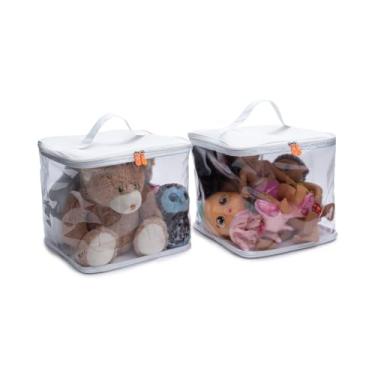 Imagem de Dupla de Organizadores Grande Plásticos para Brinquedos, Bonecas, Bolas, Carrinhos - Big Box Momis Petit (Branco)