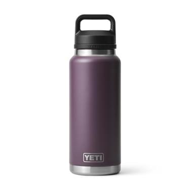 Imagem de Garrafa YETI Rambler de 1 L, à prova de vazamento, isolamento a vácuo, aço inoxidável com tampa Chug, roxa (Nordic Purple)