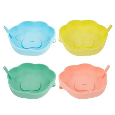 Imagem de 4 suportes de picolé sem gotejamento de silicone para picolé de gelo com canudo colorido para crianças (pacote com 4)