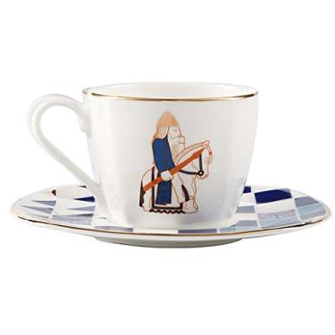 Imagem de WYUYIWH Canecas de Café Estilo Europeu Bone China Conjunto de Xícara de Café e Pires Personalidade Criativa Copo Cappuccino com Phnom Penh Latte Mocha Xícara de Café Especial para Café Leite Xícara de