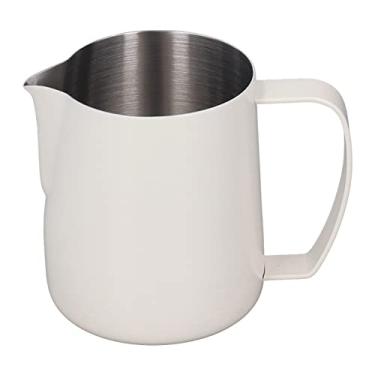 Imagem de Xcello Jarro de espuma de leite com ponta de aço inoxidável engrossado copo de espumador de leite 450 ml leite para café perfeito (8,7 cm*12.6 cm*10.0 cm-B)
