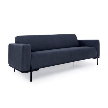 Imagem de Sofá de Linho 3 Lugares Herval Urban, Grafite, 208 cm