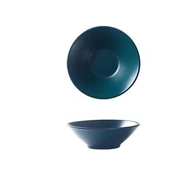 Imagem de WYUYIWH Tigela de cerâmica para macarrão tigela de macarrão doméstico grande tigela de sopa tigela de macarrão instantâneo chapéu tigela de trompete tigela de macarrão frio tigela de ramen (cor: verde