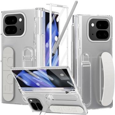 Imagem de YQODSZ Capa dobrável para Google Pixel 10 Pro com suporte para caneta S e Stylus, capa de telefone com alça de mão com suporte, proteção de dobradiça, protetor de tela, capa de alça de pulso para