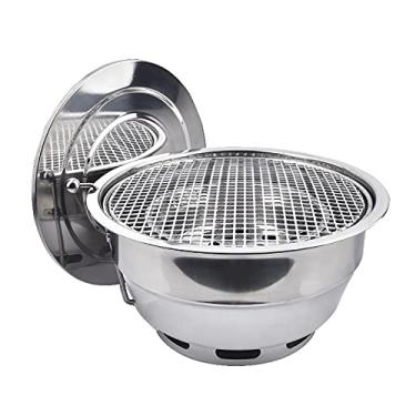 Imagem de Churrasqueira Churrasqueira, Churrasqueira a Carvão Multifuncional, Fogão de Acampamento Portátil de Aço Inoxidável Mesa Quintal Grelha para Defumador (Cor: C)