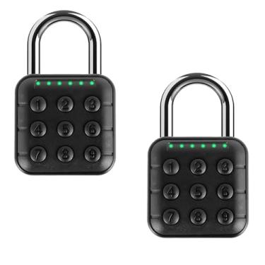 Imagem de Pacote com 2 fechaduras de combinação de 6 dígitos com senha cadeado digital de liga de alumínio, combinação de cadeado escolar, academia, cerca, bagagem, caixa de ferramentas, armazenamento de