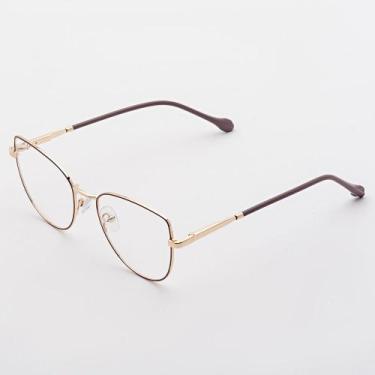 Imagem de Armação Óculos Grau Metal Feminina Gatinho  July - Óculos Sunrise, Dou