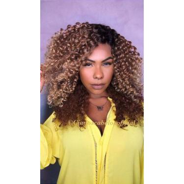 Imagem de Peruca Lace Front Fibra Futura Mariana - Bronze Brasileiro Afro - 55 c