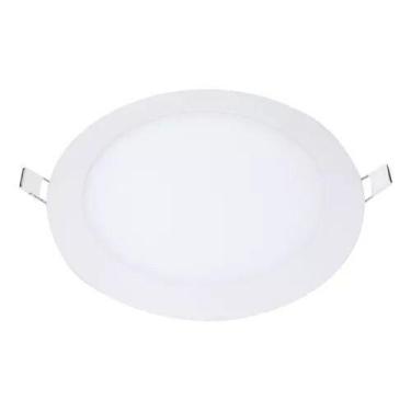 Imagem de Painel Plafon 12w Led Redondo Embutir 17cm Branco Quente - MB Led, 110
