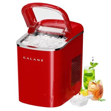 Imagem de Máquina de Gelo Automática Portátil até 11 kg de Gelo em 24h, 110v, GALANZ GLCI26RDR3A, Vermelho