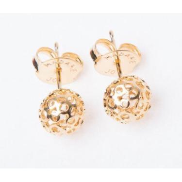 Imagem de Brinco Bola Banhado em Ouro - Madame Jô Semijoias