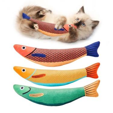 Imagem de Cat Toys Potaroma Saury Fish com erva-dos-gatos, pacote com 3, 24 cm p