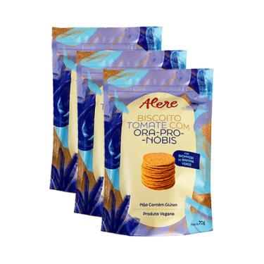 Imagem de Kit 3X: Biscoito Tomate/Ora-pro-nóbis Sem Glúten Alere 70g