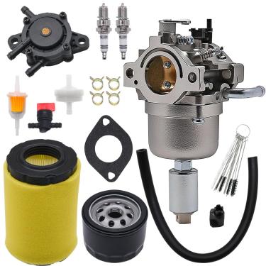 Imagem de JDLLONG Carburador PP19A42 adequado para cortador de grama Poulan Pro (960460077 00) Carburador de trator de equitação com kit de ajuste de filtro de óleo de filtro de ar PP19A42