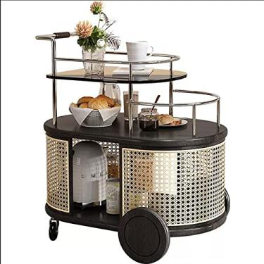 Imagem de ZzleoyuUUs-12 Mesa de chá multifuncional com prateleira de armazenamento e armário, mesa lateral de sofá móvel para pequenos espaços, cabeceira de café para sala de estar, quarto, mesa de chão