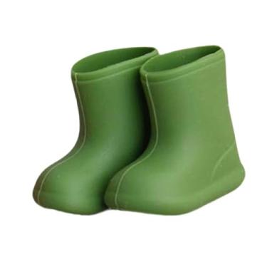 Imagem de oshhni Mini botas de chuva simulação para bonecas BJD 1/12 brinquedo sapatos de boneca fofos acessórios de casa de bonecas para crianças brincadeira de faz, Verde