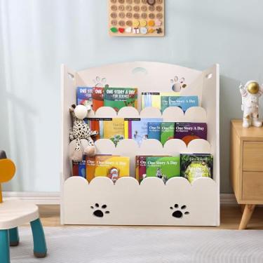 Imagem de icnjdMopclean Estante de livros para quartos infantis Montessori, estante infantil para quarto de aula, organizador de livros de madeira, 3 níveis