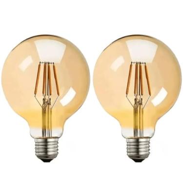 Imagem de Lâmpada Led Filamento G80 4w E27 2200k Cor Da Luz Ambar 127/220V Bivolts(2)