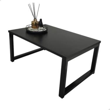 Imagem de Mesa de Centro Industrial 40x60cm - Pés em Ferro Metalon com Tinta Eletrostática, Tampo MDF Premium em 4 Cores (PRETA)