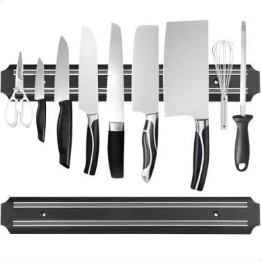 Imagem de Suporte Barra Magnética para Facas e Utensílios de Metal 38cm com Fixação na Parede Ideal como Organizador de Ferramentas e Faqueiro