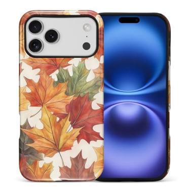 Imagem de DAIZAG Capa para iPhone 17 Pro Max, folha de outono, folhas de outono, design de corpo inteiro, híbrida, dupla proteção, TPU macio + capa protetora de policarbonato rígido à prova de choque resistente
