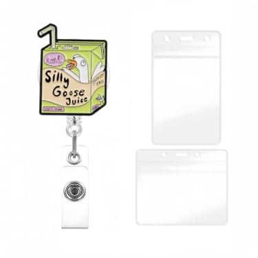 Imagem de YIHONGYAN Acessórios para carretel de crachá, porta-crachás, retrátil, clipes giratórios, carretéis de crachá, kit de acrílico verde para bebida, ganso e glitter, design para enfermeira, médico