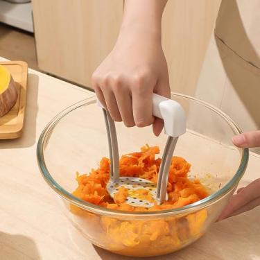 Imagem de Espremedor de batatas, espremedor de batatas de aço inoxidável resistente com alça, ótimo para guacamole, frutas, abacate, feijão e muito mais, pode ser lavado na lava-louças
