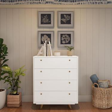 Imagem de Cômoda Retrô Palmas 4 Gavetas Branca