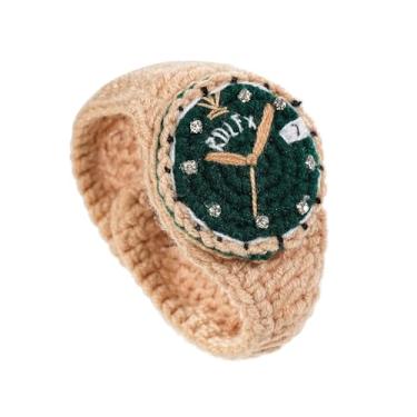 Imagem de Brinquedo de pelúcia feito à mão com pulseira de crochê – Enfeite de malha estilo relógio, linda pulseira de fio para aniversário, Natal, Dia dos Namorados ou presente de feriado – Presente exclusivo