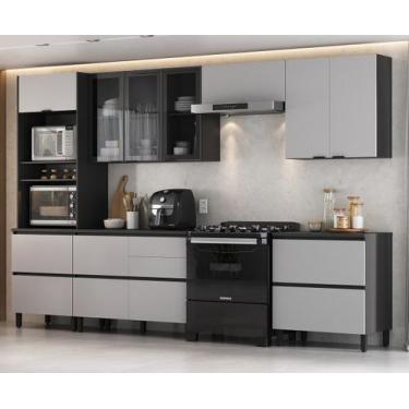 Imagem de Cozinha Modulada 6 Peças 10 Portas 6 Gavetas Nicho 2Fornos MDF Dodradi