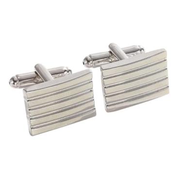 Imagem de Abotoaduras quadradas redondas pintadas quadriculadas retangulares listradas, One Size, Nobre, Sem Pedra Preciosa