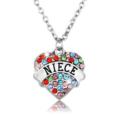 Imagem de Colar de sobrinha, presente para sobrinha de tia tio, colar com pingente de coração para mulheres, presentes de aniversário de Natal para sobrinhas