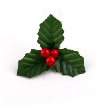 Imagem de Coroas de azevinho 12 peças/conjunto de mini enfeites de árvore de Natal bonsai de espuma acessórios para plantas criativos artesanais (vermelho)