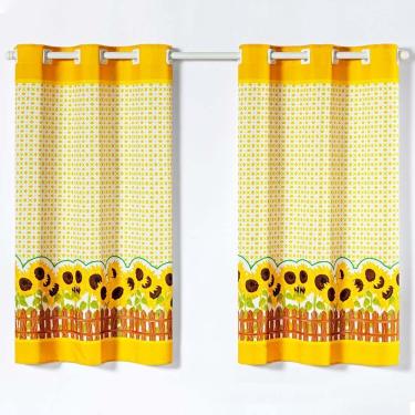 Imagem de Cortina Gourmet Oxford 2,00m X 1,30m Girassol Amarelo