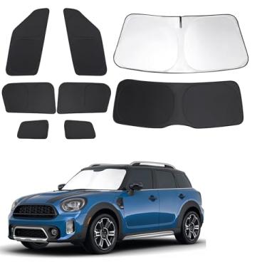 Imagem de Fannyc Para-brisa Protetor solar dobrável cobertura completa personalizada para mini Countryman Cooper F60 SUV 2017-2024 acessórios persianas de janela de carro bloqueiam raios UV 8 peças
