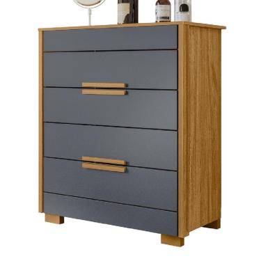 Imagem de Cômoda Dhara 4 Gavetas Moval Freijó / Cinza Freijo Cinza