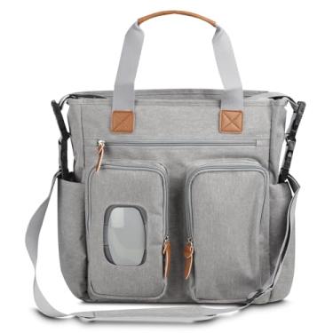 Imagem de Bolsa Maternidade Multifuncional para Bebê | Poliéster 300D com Acabamento em PU | Compartimento para Lenços Umedecidos | Vários Bolso | Alça de Ombro e Mão | Organizador Completo para Mamães e Papais