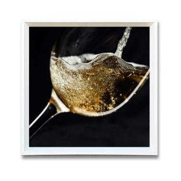 Imagem de Quadros Decorativos Adega Vinhos com Vidro e Moldura 43x43cm (Momento do vinho2, Preto, 43, centímetros, 43, centímetros)