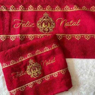 Imagem de Caixinha Natalina 2 Toalhas Presépio Vermelha Appel