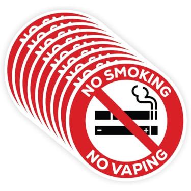 Imagem de Sticky Expressions | Proibido fumar e não vaping (9 peças), tamanho 2 x 2 – adesivos de vinil duráveis e à prova d'água – Placa perfeita para não fumar para carros, caminhões e outros veículos.