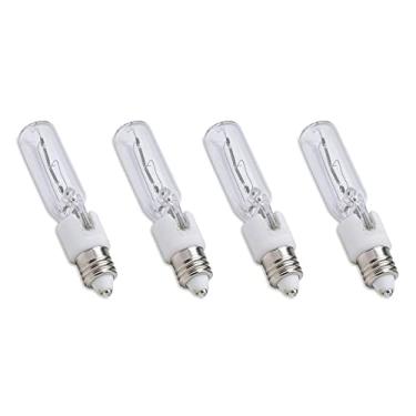 Imagem de lumenivo JDE11 120V 75W Lâmpada de halogêneo T4 halogêneo decorativo, gabinete e lâmpadas de iluminação pendente - Base de parafuso mini candelabro E11 - pacote com 4