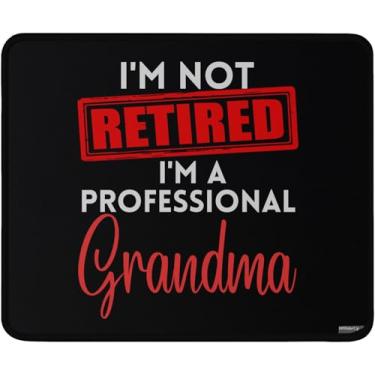 Imagem de Mouse pad profissional aposentado para jogos Grandma, preto, base de borracha antiderrapante, 24 x 19 cm, design lavável