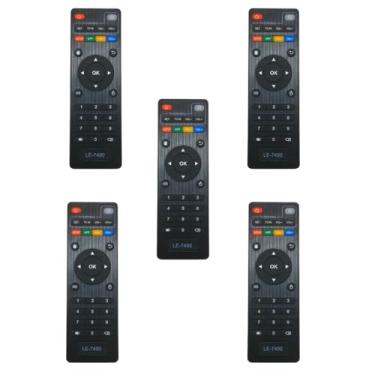 Imagem de Kit 5 Controle Compatível Tv Box 4k Universal 14,cm de Comprimento Compacto Sinal Infravermelho Pilhas Não Inclusas
