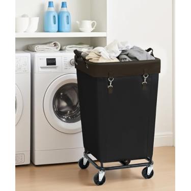 Imagem de STORAGEIDEAS Cesta de roupa suja de 160L com rodas, cesto de roupa grande de 1 seção com rodas e bolsa removível, organizador de cesta de roupas sujas com rodas para dormitório, banheiro, lavanderia